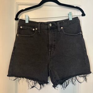 Women's High-Rise Black Denim Shorts